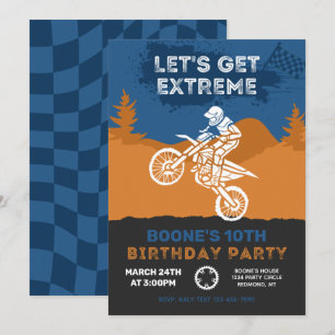 Motocross Birthday Invitation Dirt Bike Invite Kaart