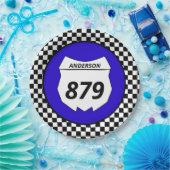 Motocross Bord Aangepast vuilnummer kiezen op blau (Feest)