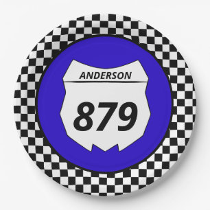 Motocross Bord Aangepast vuilnummer kiezen op blau