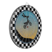 Motocross-checkboard Dartbord (Voorkant Links)
