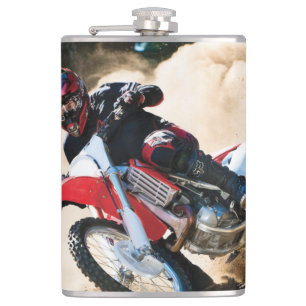 Motocross-coureur kussensloop heupfles