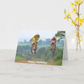Motocross de carte d'anniversaire de Moto X (Fleur jaune)