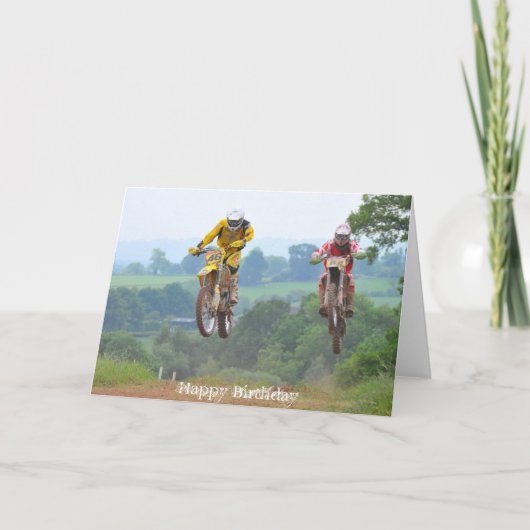 Motocross de carte d'anniversaire de Moto X (Devant)