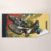 Motocross de nom personnalisé (Serviette de bain)