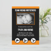 Motocross Dirt Bike Faire-part de naissance (Orang (Debout devant)