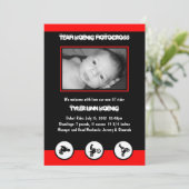 Motocross Dirt Bike Faire-part de naissance (Rouge (Debout devant)