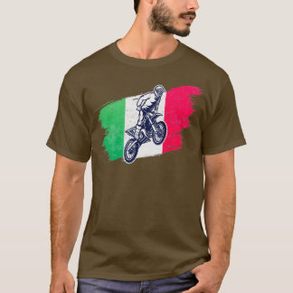 Motocross Dirt Bike Italiaanse vlag  T-shirt
