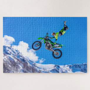 Motocross Dirt Bike Jump Mountains Extreme Sports Legpuzzel