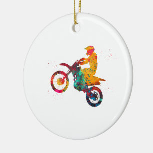 Motocross Dirt Bike Keramisch Ornament