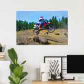 Motocross Dirt-Bike Racer Launching Poster (Thuiskantoor)