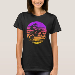 Motocross Dirt Bike Rider Sunset Retro Sty T-shirt