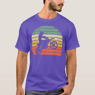  Motocross Dirt Bike Silhouette Retro T-shirt