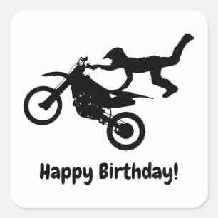 Motocross Dirt Bike Vierkante Sticker