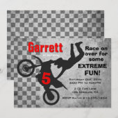 Motocross Dirt Vélo Anniversaire Fête Invitation (Devant / Derrière)