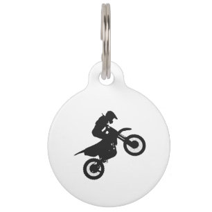 Motocross driver - Kies achtergrondkleur Huisdierpenning