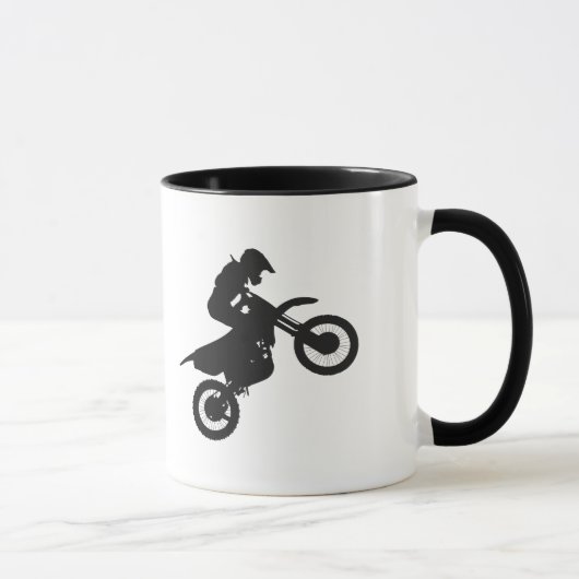 Motocross driver - Kies achtergrondkleur Mok (Rechts)