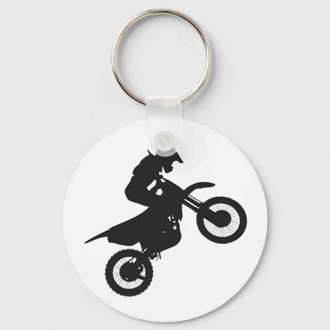 Motocross driver - Kies achtergrondkleur Sleutelhanger (Voorkant)