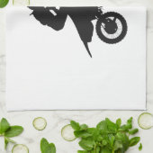 Motocross driver - Kies achtergrondkleur Theedoek (Gevouwen)