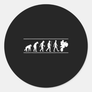 Motocross Evolution Dirt Bike Rider Funny Ronde Sticker