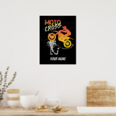 Motocross-fiets en motorfietsen als vinta poster (Keuken)