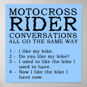 Motocross-gesprekken Funny Dirt Bike Poster Sig
