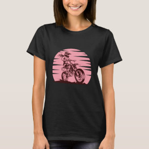 Motocross Girl Retro  Roze T-shirt
