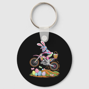 Motocross Konijn Dirt Bike Pasen Motorfiets Mannen Sleutelhanger