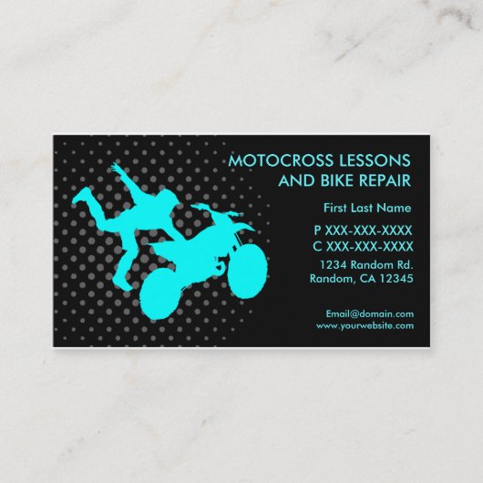 Motocross leçons réparation carte de visite person (Devant)
