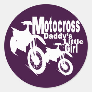 Motocross-meisje van papa ronde sticker