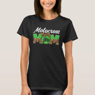 Motocross Moeder Spel Dag Vrouwen Luipaard Moederd T-shirt