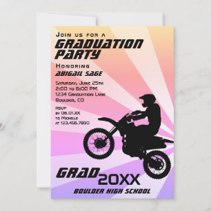 Motocross Motocross Sunburst Gradust Invitation