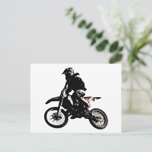 Motocross motorfiets briefkaart (Staand voorkant)