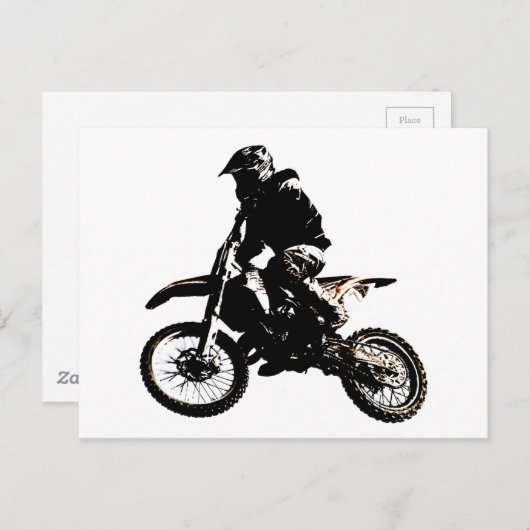 Motocross motorfiets briefkaart (Voorkant / Achterkant)