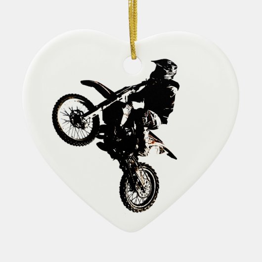 Motocross motorfiets keramisch ornament (Voorkant)