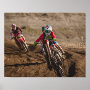 Motocross motorfiets poster