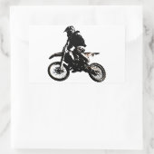 Motocross motorfiets rechthoekige sticker (Tas)