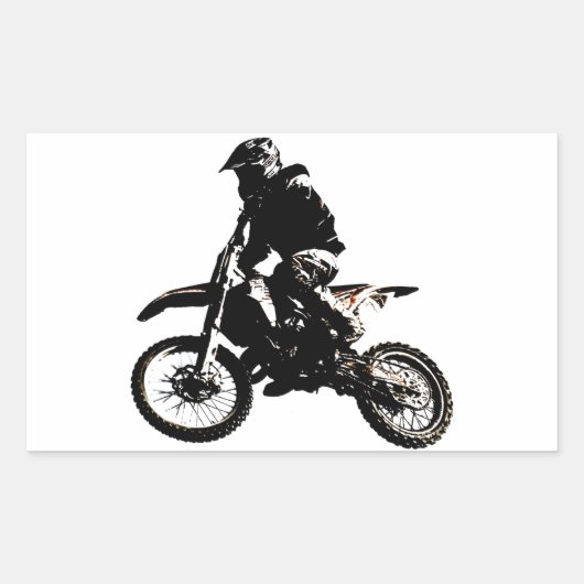 Motocross motorfiets rechthoekige sticker (Voorkant)