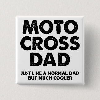 Motocross papa grappige knoop badge speld vierkante button 5,1 cm