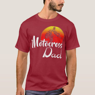 Motocross papa Retro Sunset Funny Dirt T-shirt