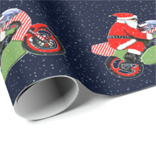 Motocross Racing Kerstmis Cadeaupapier