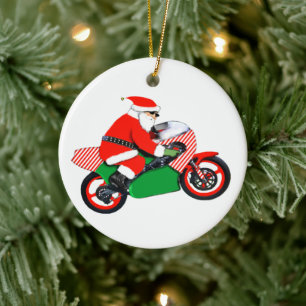 Motocross Racing Kerstmis Keramisch Ornament