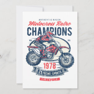 Motocross Retro Champions  Motorbike Afbeelding Kaart