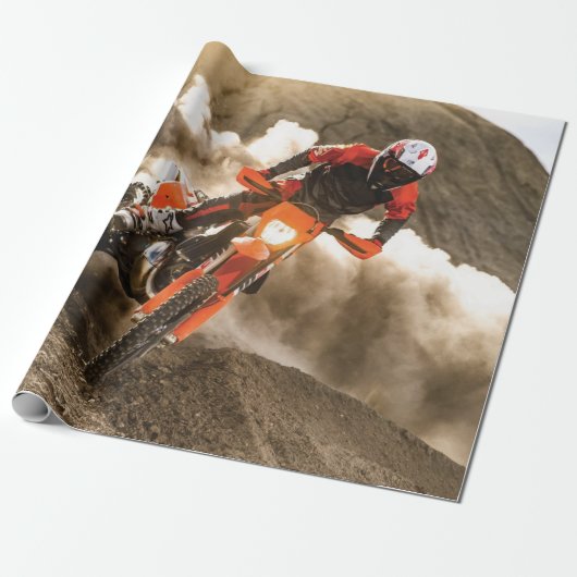 Motocross Rider Cadeaupapier (Uitgerold)
