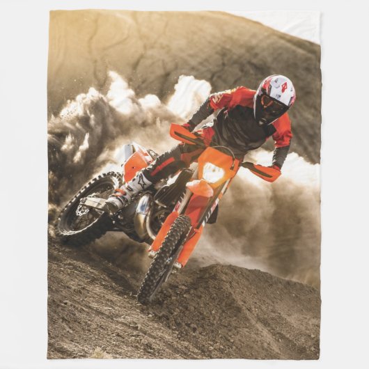 Motocross Rider Fleece Deken (Voorkant)
