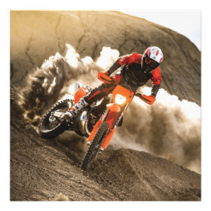 Motocross Rider Foto Afdruk