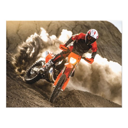 Motocross Rider Foto Afdruk (Voorkant)