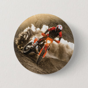 Motocross Rider Ronde Button 5,7 Cm