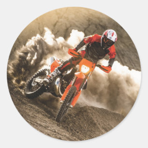 Motocross Rider Ronde Sticker