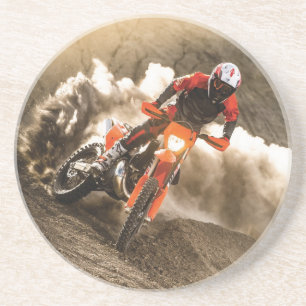 Motocross Rider Zandsteen Onderzetter