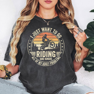 Motocross rijden volwassen problemen grappig vinta t-shirt